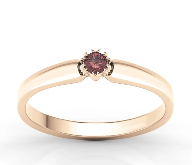 Pierścionek zaręczynowy z różowego złota z granatem BP-2110P