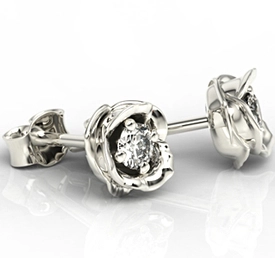 Kolczyki z białego złota z diamentami LPK-4221B