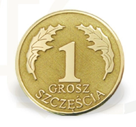 Grosz "na szczęście" ze złota D-5Z doskonały prezent na urodziny