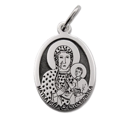 Medalik srebrny z wizerunkiem Matki Bożej Częstochowskiej MED-MBCZE-01