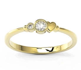 Pierścionek z żółtego złota z cyrkoniami Swarovski BP-6811Z-C
