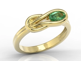Pierścionek z żółtego złota ze szmaragdem BP-69Z