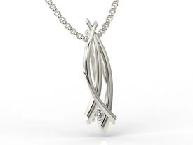 Wisiorek z białego złota z diamentem APW-72B