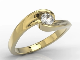 Pierścionek zaręczynowy z żółtego złota z brylantem model AP-8220Z