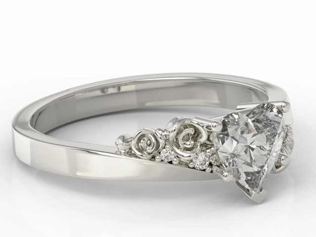 Pierścionek z topazem Swarovski White i diamentami AP-53B