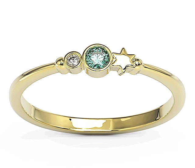 Pierścionek z żółtego złota z cyrkoniami Swarovski Mięta BP-6709Z-C/MINT