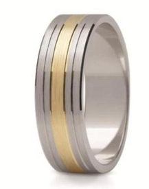 Obrączka z żółtego i białego złota ST-102BZ-k