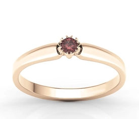 Pierścionek zaręczynowy z różowego złota z granatem BP-2110P