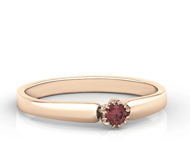 Pierścionek zaręczynowy z różowego złota z granatem BP-2110P