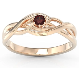 Pierścionek z różowego złota z granatem BP-72P-GRA