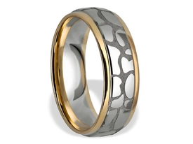 Obrączka z białego palladowego i żółtego złota ŁN-04BZ-k