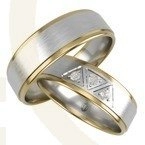 Para obrączek złotych, damska z cyrkoniami, męska bez kamieni ŁZ-07ZBZ-C-ZESTAW