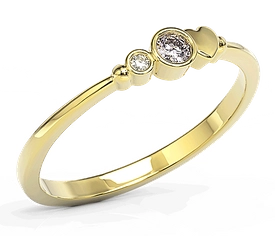 Pierścionek z żółtego złota z cyrkoniami lavendową i białą Swarovski BP-6809Z-C