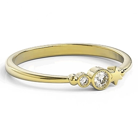 Pierścionek z żółtego złota z cyrkoniami Swarovski BP-6709Z-C