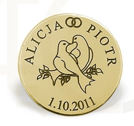 Grosz "na szczęście" ze złota D-2Z doskonały na ślub lub zaręczyny