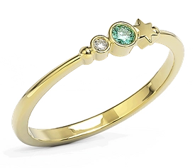 Pierścionek z żółtego złota z cyrkoniami Swarovski Mięta BP-6707Z-C/MINT