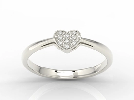 Pierścionek z białego złota z brylantami 0,045 ct wzór LP-40B