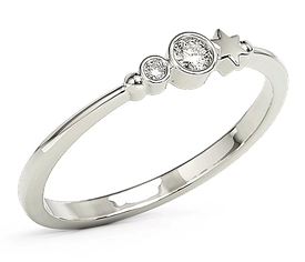 Pierścionek z białego złota z cyrkoniami Swarovski BP-6709B-C