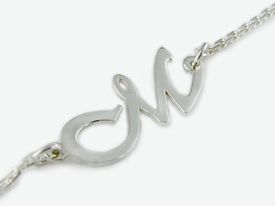 Bransoletka srebrna z pierwszą literą imienia - WEC-S-BR-IM-2