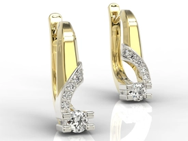 Kolczyki z żółtego i białego złota z diamentami JPK-66ZB