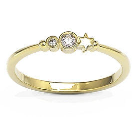 Pierścionek z żółtego złota z cyrkoniami Swarovski Lawenda BP-6707Z-C/LAV