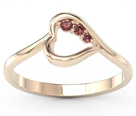 Pierścionek z różowego złota z granatami BP-82P