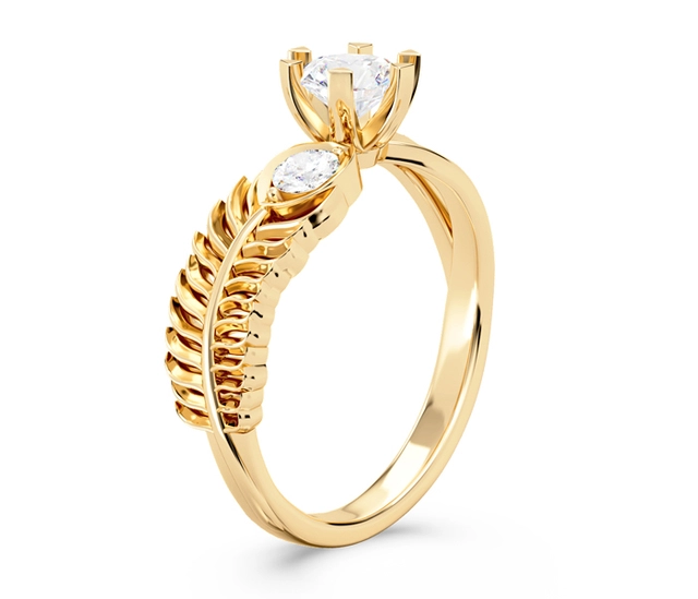 Pierścionek z żółtego złota z diamentami CP-68Z-F/VVS1-F/VS