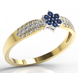 Pierścionek z żółtego i białego złota LP-5828ZB-R-SZA/D