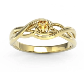 Pierścionek z żółtego złota topazem Swarovski BP-74Z