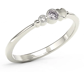 Pierścionek z białego złota z cyrkoniami lavendową i białą Swarovski BP-6807B-C