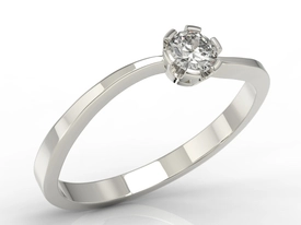 Pierścionek zaręczynowy z białego złota z brylantem LP-8718B