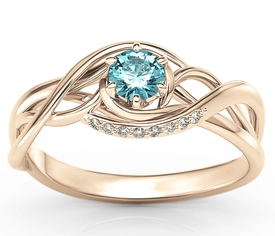 Pierścionek z różowego złota z topazem i brylantami BP-7130P