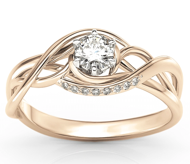 Pierścionek z różowego złota z brylantami BP-7130P