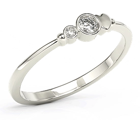 Pierścionek z białego złota z cyrkoniami Swarovski BP-6811B-C