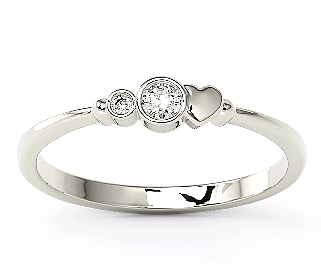 Pierścionek z białego złota z cyrkoniami Swarovski BP-6809B-C