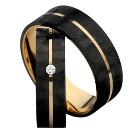Obrączka z karbonu łączonego ze złotem SW-GC-4/6-M