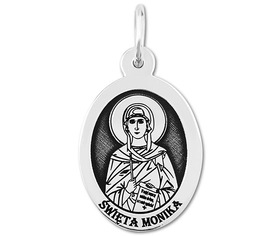 Medalik srebrny z wizerunkiem Św. Moniki