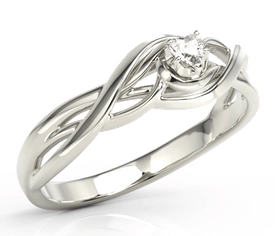 Pierścionek z białego złota z cyrkonią BP-74B-C