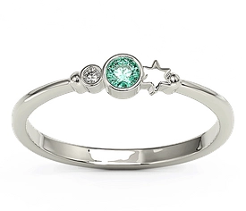 Pierścionek z białego złota z cyrkoniami Swarovski Mieta BP-6711B-C/MINT