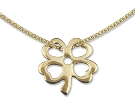 Naszyjnik ze złota - celebrytka z motywem Koniczynki- Model 25