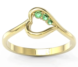 Pierścionek z żółtego złota ze szmaragdami BP-82Z