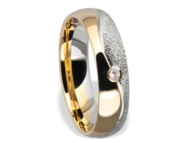 Obrączka z żółtego i białego palladowego złota ŁN-17ZB-light-k