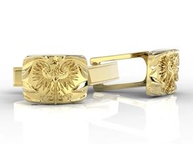 Spinki do mankietów z żółtego i białego złota INSIGNE SJSpM-13Z