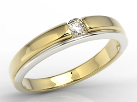 Pierścionek zaręczynowy z żółtego i białego złota z diamentem JP-8810ZB