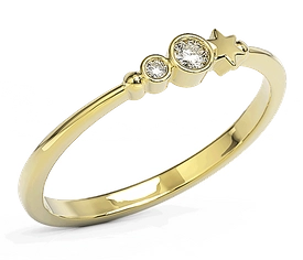 Pierścionek z żółtego złota z cyrkoniami Swarovski BP-6707Z-C
