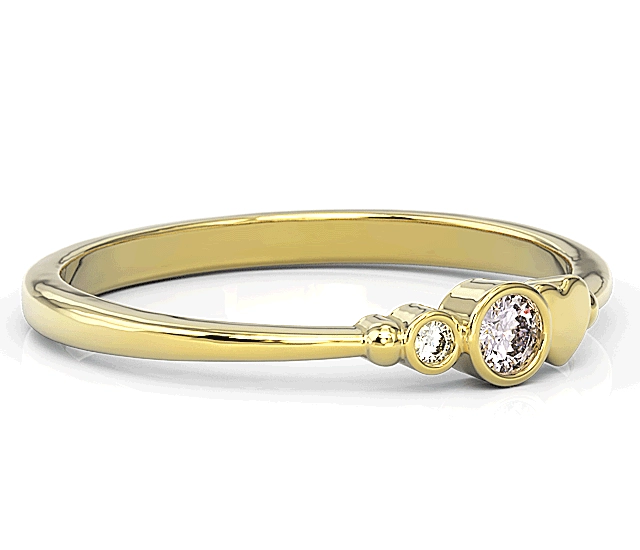 Pierścionek z żółtego złota z cyrkoniami lavendową i białą Swarovski BP-6809Z-C