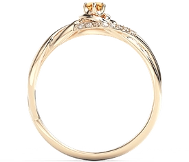 Pierścionek z różowego złota z topazem Swarovski i brylantami BP-73P