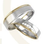 Para obrączek złotych, damska z cyrkoniami, męska bez kamieni ŁZ-10ZB-C-ZESTAW