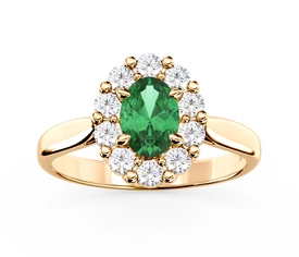 Pierścionek zaręczynowy ze szmaragdem i diamentami BP-57Z