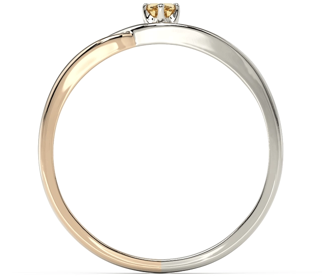 Pierścionek z białego i różowego złota z topazem Swarovski Honey i cyrkoniami BP-81BP-TOP-HON/C